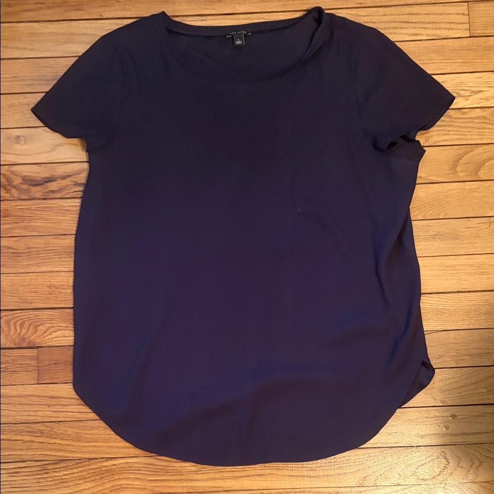 Ann Taylor Navy Short Sleeve Top